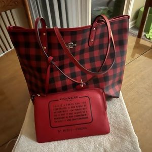 Coach Red purse and pouch